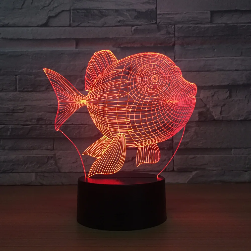 

Belly Fish Home Electronics 3d Small Lamp Bedroom Bedside Colorful Touch Night Light Luminaria Usb Led Light Fixtures Drop Ship