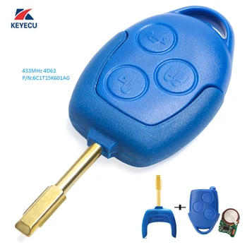 

KEYECU OEM Replacement Remote Key 3 Button 433MHz 4D63 for Ford Transit WM VM 2006-2014 6C1T15K601AG