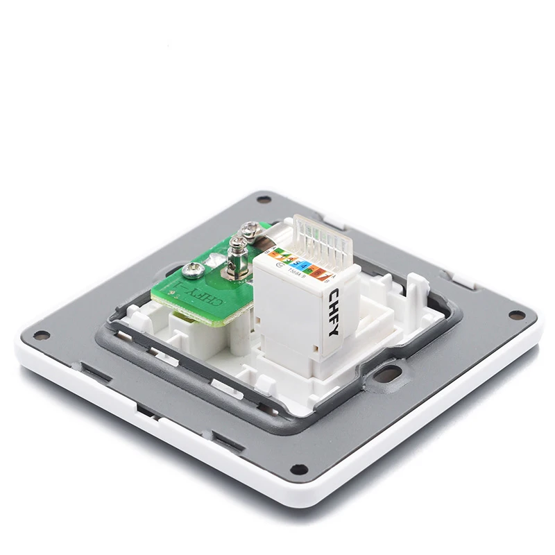 White PC RJ45 + Coaxial TV Wall Panel pic 3