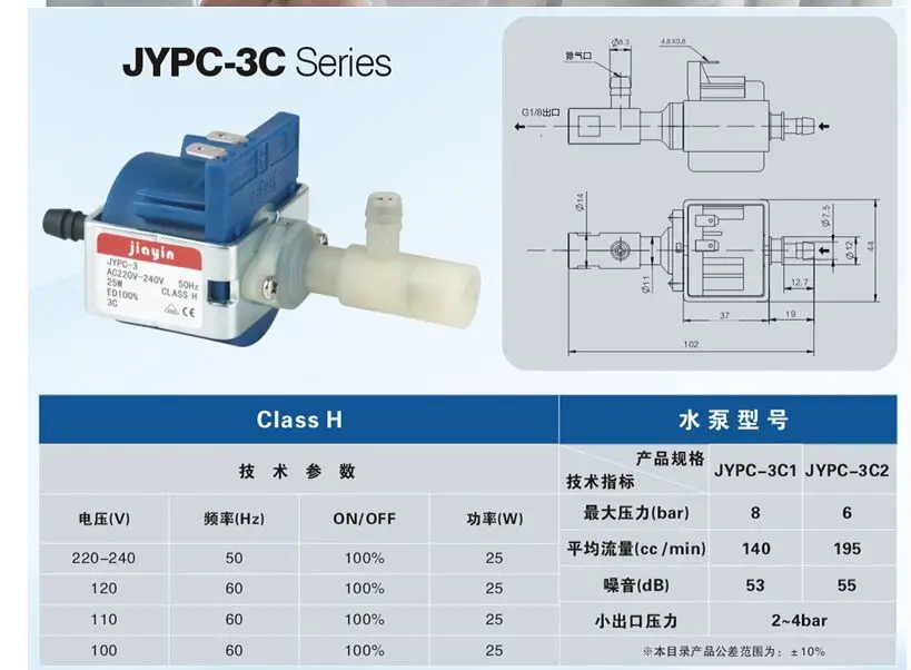 JYPC 3C 25 Вт AC 220V 240V первоначально плунжерного типа всасывания воды