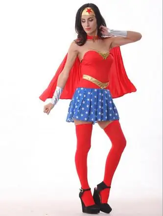 Wonder женский костюм для взрослых сексуальное платье Roma Heroine Hottie капитан герой Америка костюмы на Хэллоуин Суперженщина Косплей