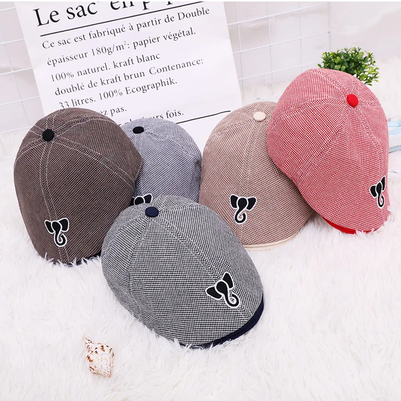 

Cartoon beret Korean version of children's hats spring 2019 new cotton