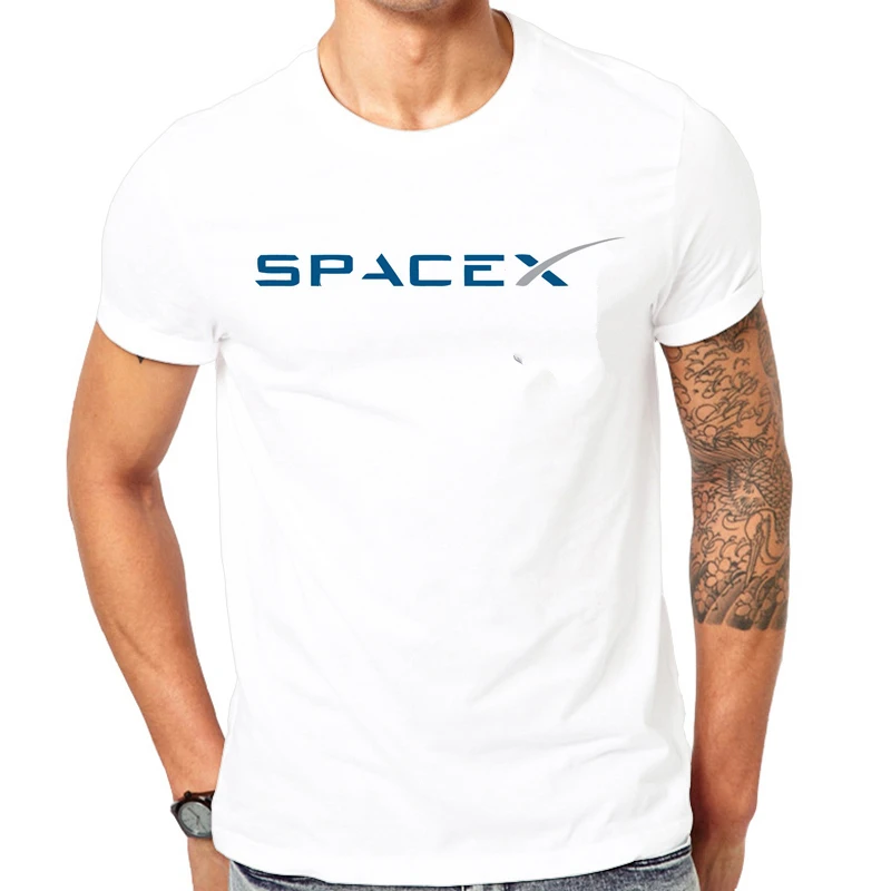 SpaceX футболки мужчины Пространство X Логотип мужская Футболка Популярный Обычай с