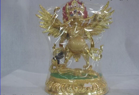 

S0118 Tibet Buddhism Temple Copper Bronze Gild Painted Garuda Bird God Buddha Statue D0318