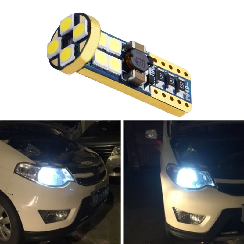 

10pcs T10 W5W 194 LED Canbus Bulbs 4014 SMD 12 LED Bulbs White Error Free Car Auto Wedge Interior Light Dome Map Trunk Lamp 12V