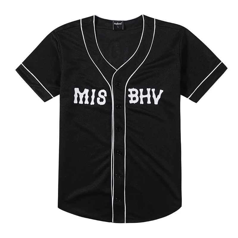 Новая Мужская/Женская бейсбольная Футболка Хип-хоп рубашка Мужская Женская бейсбольная рубашка черно-белые футболки Плюс Размер m-xxl