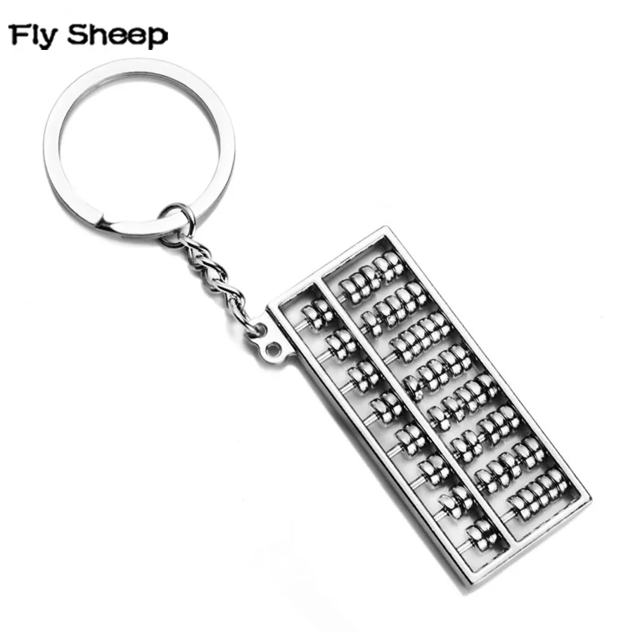 

Chinese Classtic 8 Rows Abacus Alloy KeyChain Creative Simulated Ancient Calculator Accounting Tool Key Ring Unique Pendant Gift