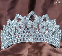 Butterfly Wedding Bridal Tiaras Pageant Handmade Crowns Rhinestones Crystal Prom Party Silver Headbands Luxury Hair Jewelry