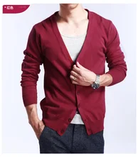 2019 New Autumn Winter Thickening Men's Cardigan 100% Cashmere Sweater V-neck Long-sleeved Loose Wool
