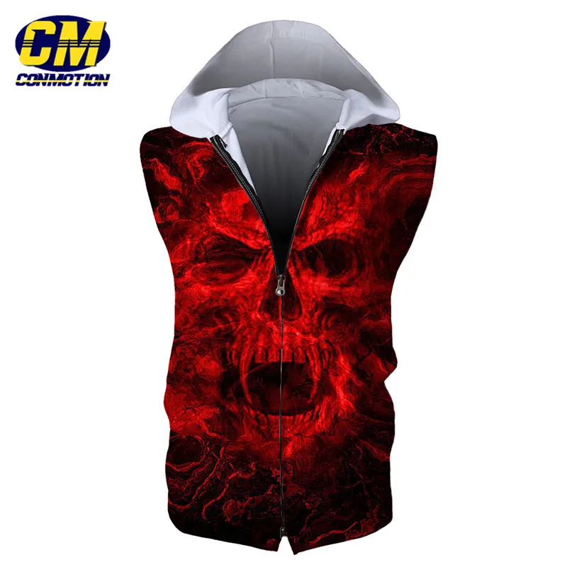 red hoodie sleeveless