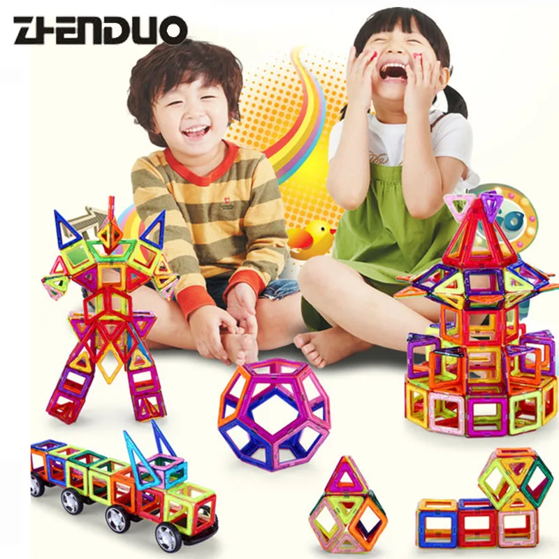 Zhenduo 32PCS Mini Magnetic Designer Building Blocks DIY 3D Educational Brick&Toys Construction Enlighten Assembly For Baby Gift baby-building-blocks