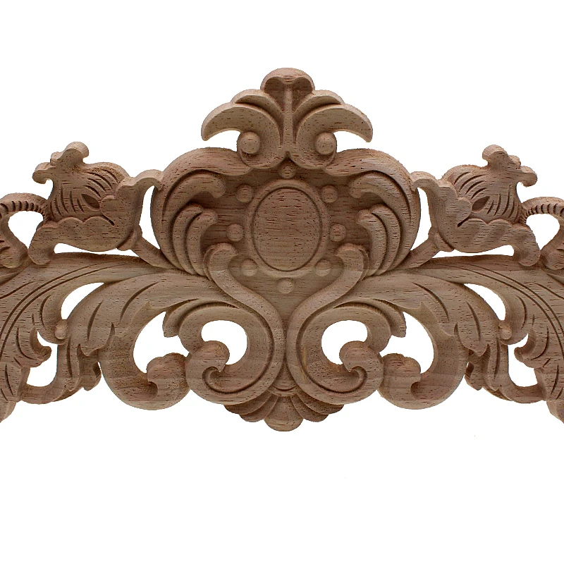 VZLX Wood Home Decoration Accessories Wooden Cupboard Doors Windows Small Decorative Floral Applique Mini Crossbow
