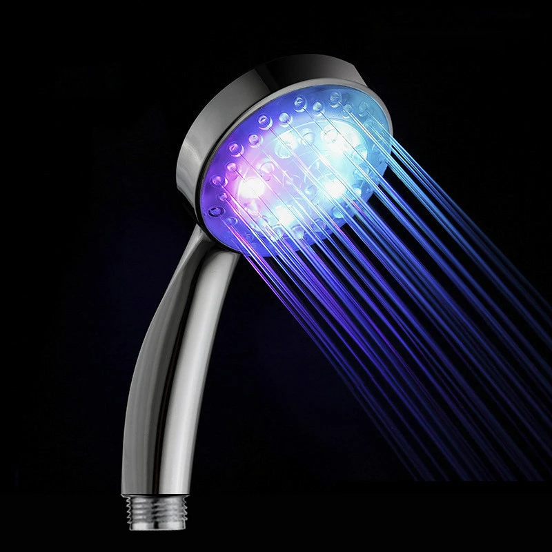 

LED Automatic Rainfall Shower Head 7 Color Changing Shower Heads Handheld Shower Round Single Head Bathroom Anion Showerhead