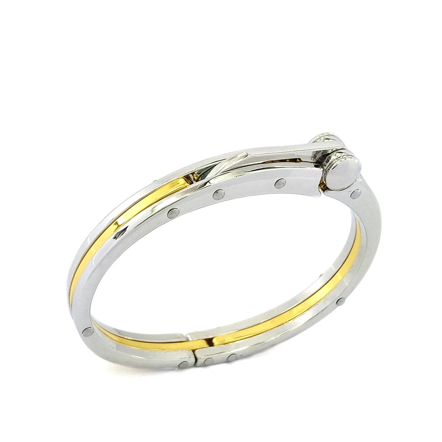 Металлический браслет для мужчин, очаровательные ювелирные изделия, серебряный браслет, дизайн, цепочка из нержавеющей стали, модный бренд для подарка, черный цвет - Окраска металла: Светло-желтый цвет