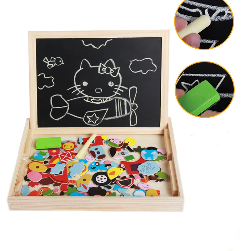 1 Набор, деревянная магнитная головоломка, развивающие игрушки, 3D карта-головоломка/животные, родитель-ребенок, доска для рисования для детей, Обучающие деревянные игрушки, подарок