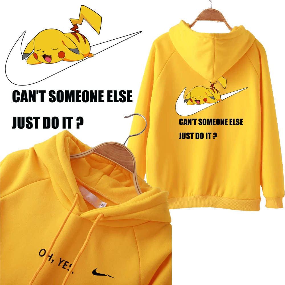 

Harajuku Casual Coat Fleece Pullover Thick Loose Women Hoodies Sweatshirt Just Pikachu Do It Guccy championS tommIS