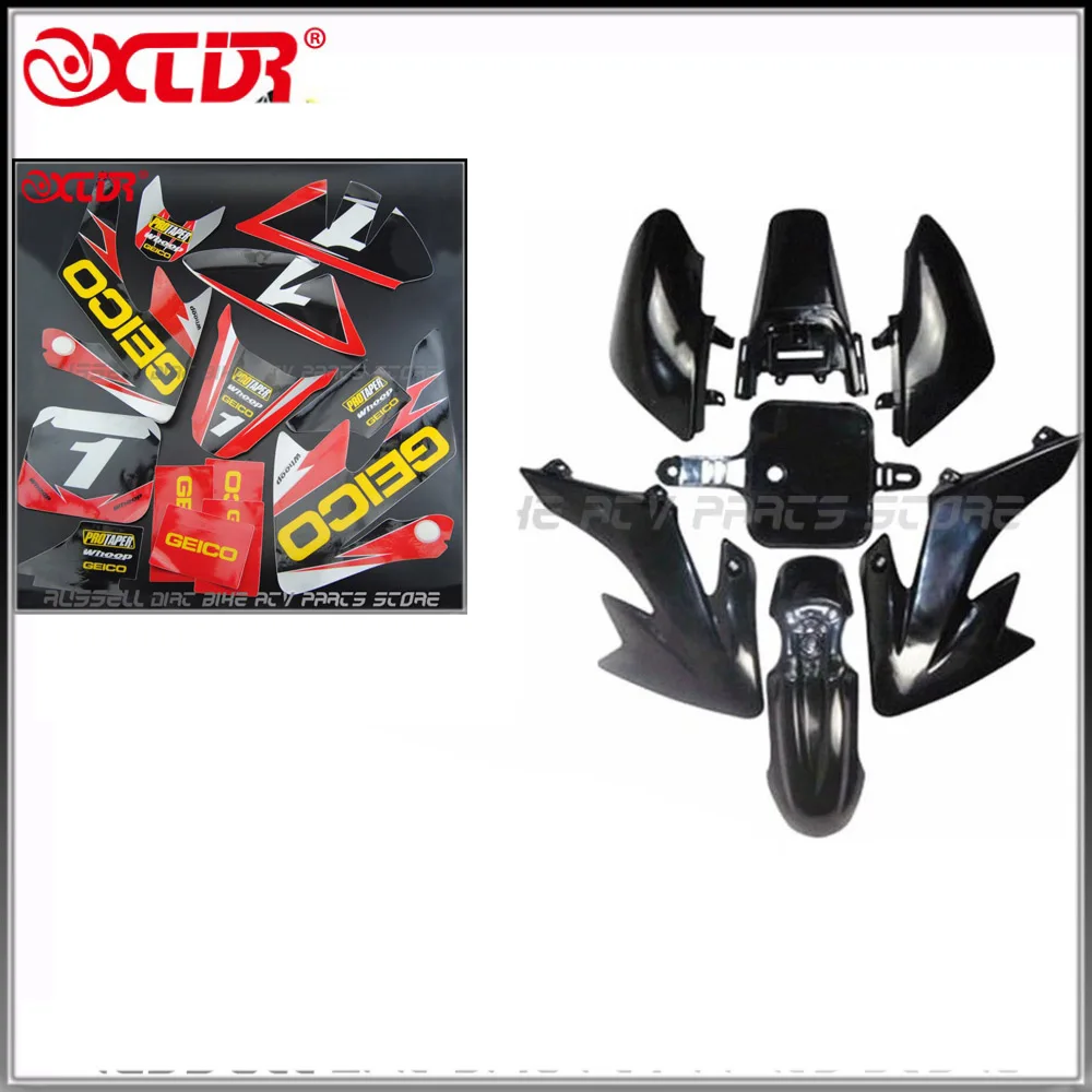 Наклейки CRF50 графические наборы и черные пластиковые крылья для Honda CRF 50 XR50 SDG