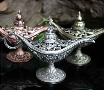 

50pcs Fairy Tale Magic Lamp Thurible Vintage Censer Metal Aroma Burner Incense Burner Free Shipping wen6782