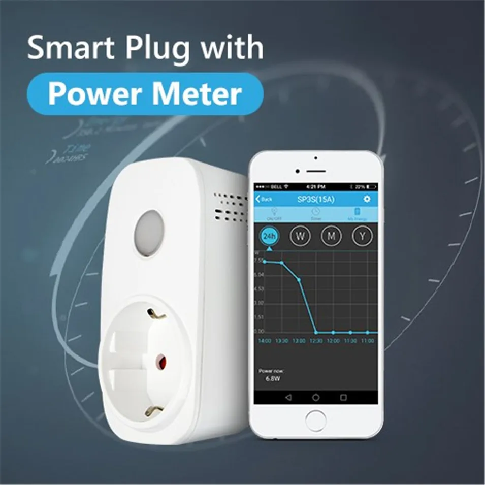 2PCS Original Broadlink SP3S Energy Monitor Smart Wireless WiFi Socket Remote With Power Meter Control by IOS Android Phone-1