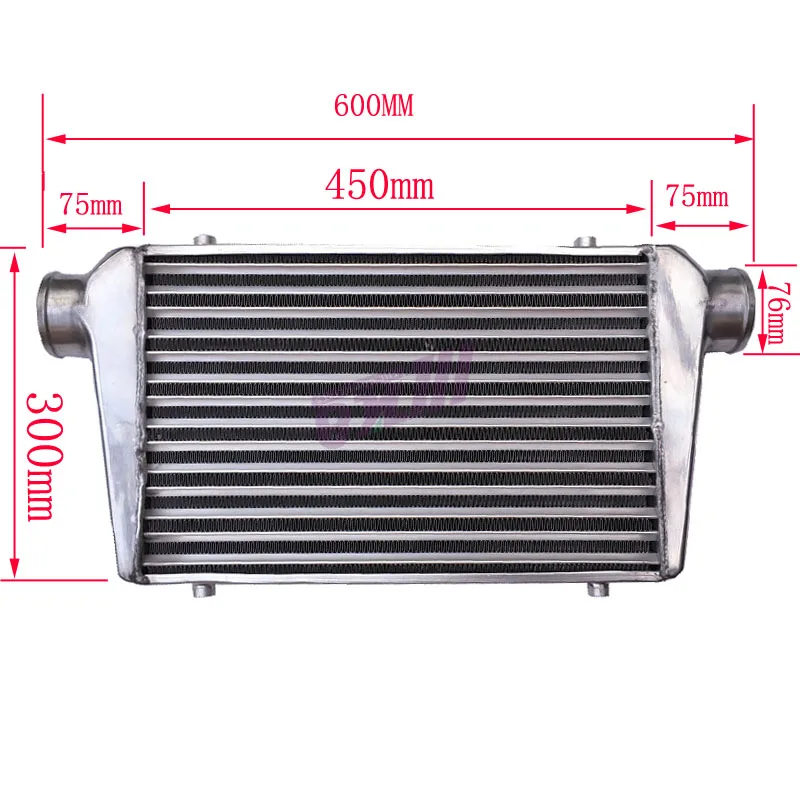 450*300*76 мм Универсальный турбо интеркулер бар и пластина OD = 76 мм спереди крепление интеркулера
