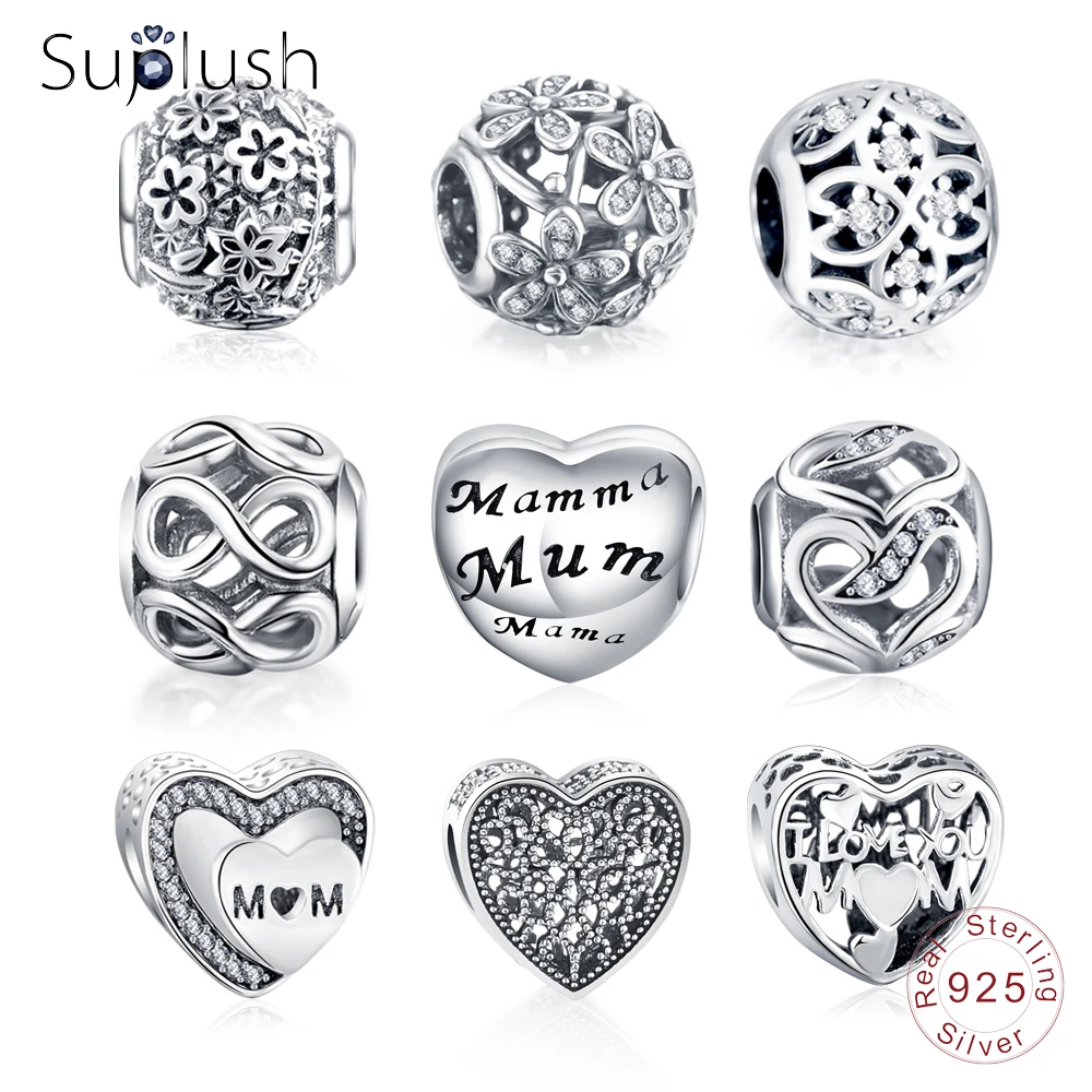 Suplush подлинный Браслет из 100% стерлингового серебра 925 пробы винтажные Подвески с