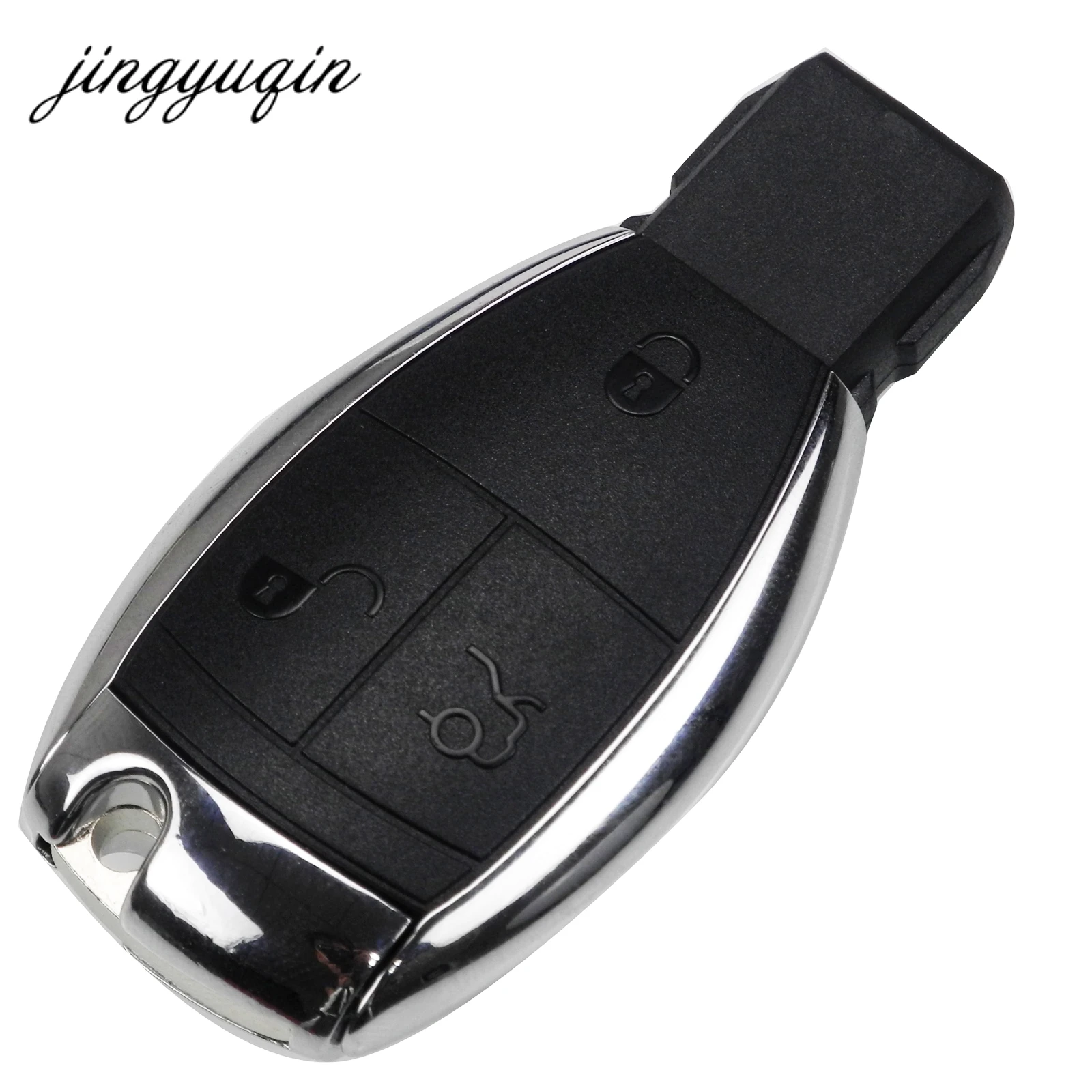 Jingyuqin 3 кнопки для Mercedes ключ для BENZ смарт-брелок дистанционный корпус хромированный чехол S SL ML SLK CLK E держатель вставной ключ крышка