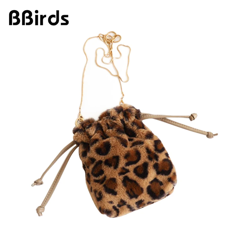 

BBirds 2019 New Arrival Leopard Mini Bucket Bag Fashion Chain Hairy Small Bag Shoulder Messenger Bag
