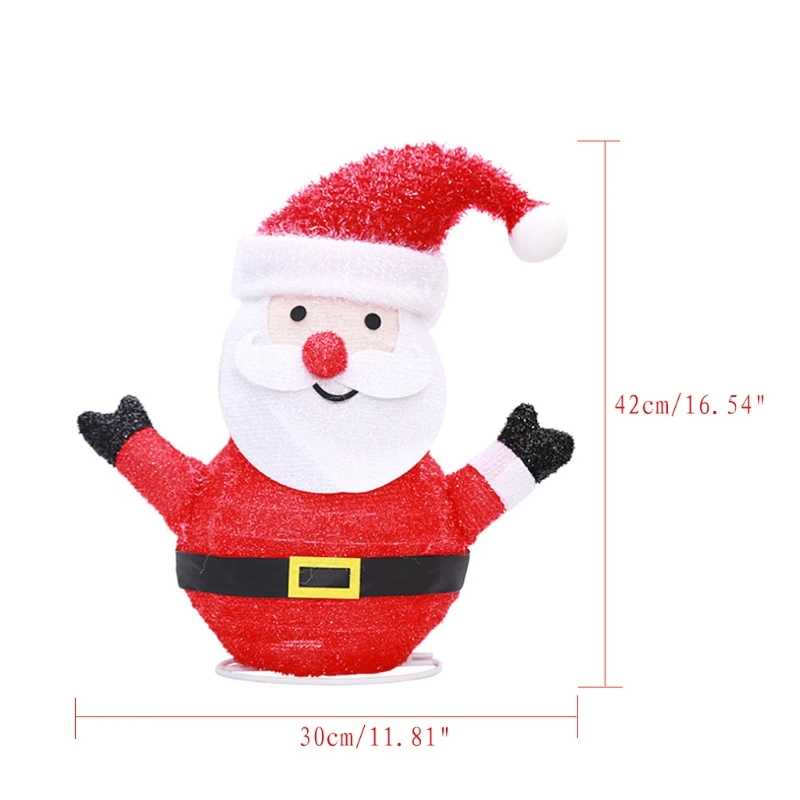 1 шт. Рождественская ткань фонарь складной Санта Клаус светодиодный свет вечерние домашний декор 42 см Дети мигающие игрушки