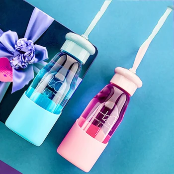

Cute Durable Double WallGlass Creative Colored Transparent Glasses Cups Lid Trinkglas Glassware Bottle Glass Supplies 70M1059