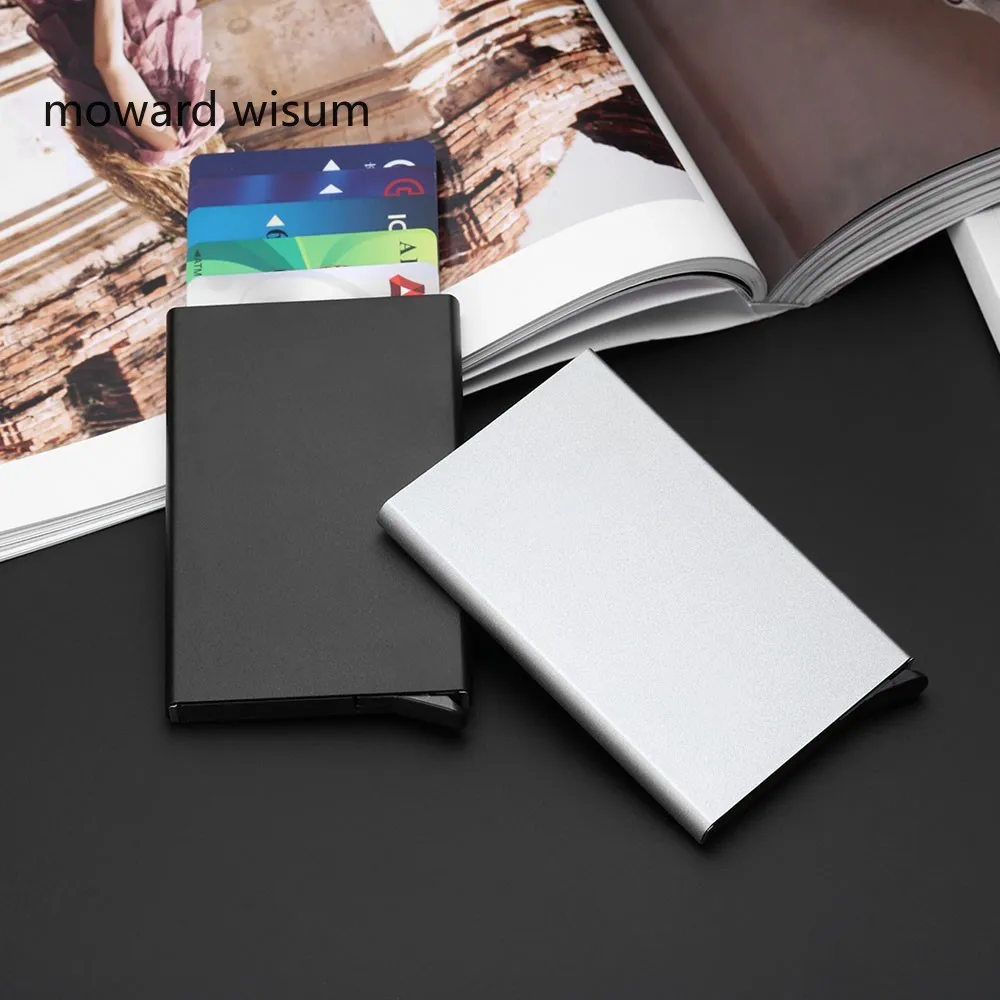 

Famous Brand Pasjeshouder Card Protectors Bank Credit Card Wallet Men Automatic Business Cardholder Organizador Pasjes Houder