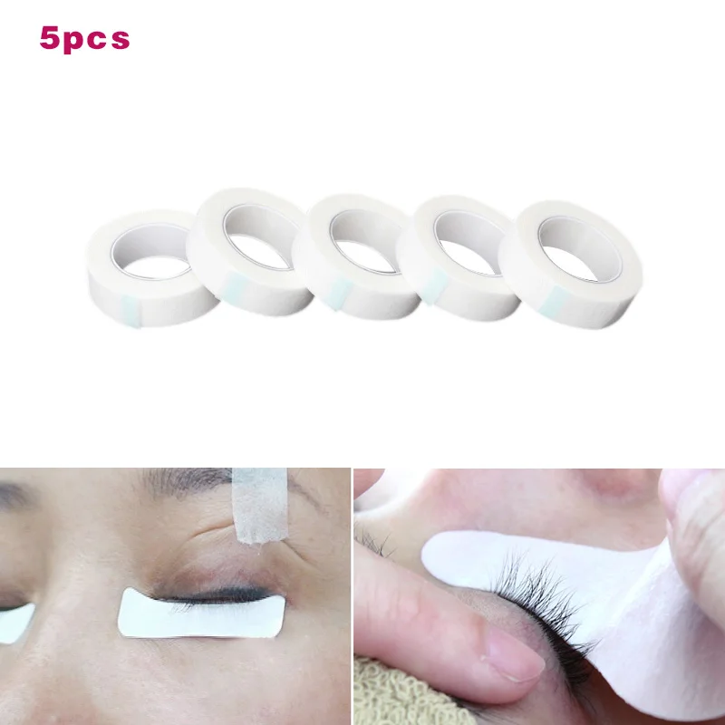 

5 Rolls White Medical Tape Fabric False Eye Lash Tapes for Individual Eyelash Extension Supply For Women Lady Gift HB88