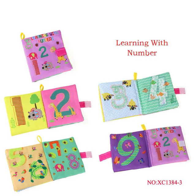 2 Libros de Tela para Bebé Libros Suaves Interactivos de Tela con Sonido Crujiente Libro de Tela de Family Numbers Juguetes Educativos para Desarrollo de Inteligencia para Bebé de 1 Año 