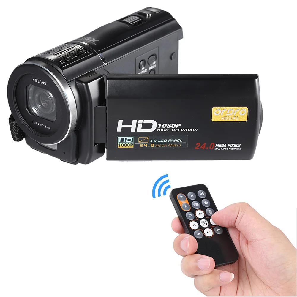 ORDRO 1080 P HD HDV-Z8 3,0 дюймов TFT lcd Сенсорная видеокамера с экраном 24MP 16X цифровая зум Камера анти-встряхивание CMOS