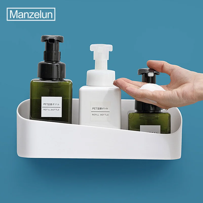 

Kitchen Storage Shelf Bathroom Wall Rack Organizer Toilet Toothbrush Holder Bottom Drainer Design for Home Storage Decoraction