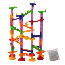 105 pçs/set Construção DIY Bolas Labirinto Pista de Plástico Casa Building Blocks Brinquedos para o Natal Brinquedos Educativos Brinquedo Do Bebê Do miúdo