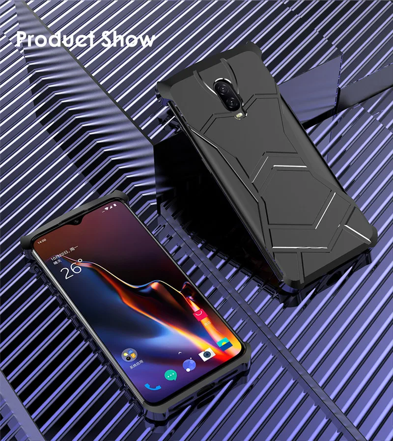 Магнитный чехол для телефона R-just Panther для OnePlus 6T металлический бампер для телефона тонкий противоударный чехол для телефона