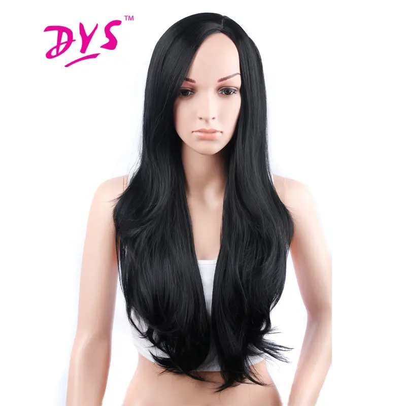

Deyngs Long Body Wave Synthetic Wigs For Black Women 26Inch Natural Black Brown Red Blonde Hair Wig Heat Resistant None Lace Wig