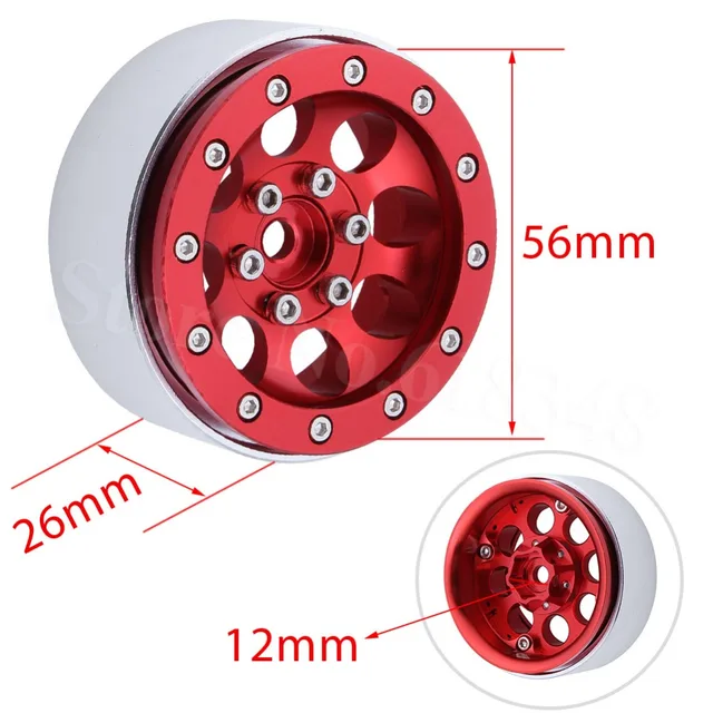 Special Offers 4pcs Aluminum Alloy 1.9" Beadlock Wheel Rims Hub 12mm Hex Heavy Duty for 1/10 RC Traxxas TRX-4 TRX4 Trail Crawler Truck
