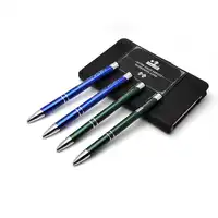 Hot promotional giveaway ideas metal ballpoint pen engraved free with enterprises hotels or Banks logo and contacts