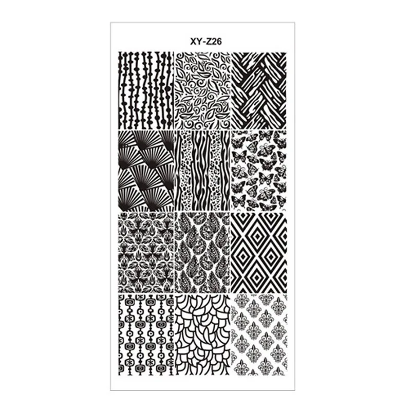 Дизайн ногтей пластины прямоугольной моды печати шаблон 31 - Цвет: XY-Z26
