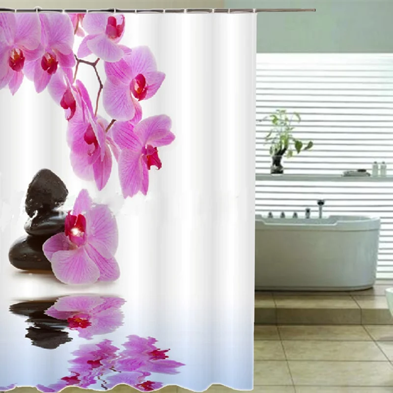 Unique Metal Shower Curtain Hooks Beddinginn Com Purple Yellow Flower Design Bathroom Shower Curtains With Hooks Accessories Bath Curtain China