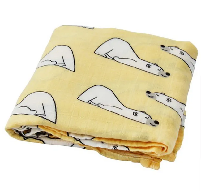 Детское одеяло, дышащее муслиновое одеяло для новорожденных, хлопковое бамбуковое волокно, детское Пеленальное многофункциональное муслиновое постельное белье - Цвет: NO4