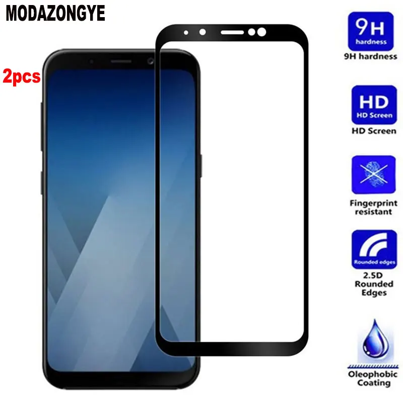 Закаленное стекло для Samsung Galaxy A8 Plus 2018 2 шт. + (2018) Φ A730F/DS защита экрана полное