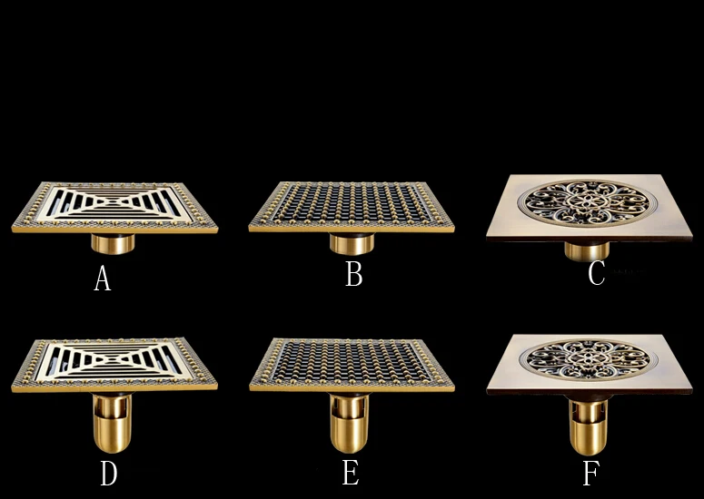 Утечка Душ 15 см Евро античная латунь трапных Обложка душ квадратный отходов Решетка фильтр волос Ванная комната Для ванной Интимные