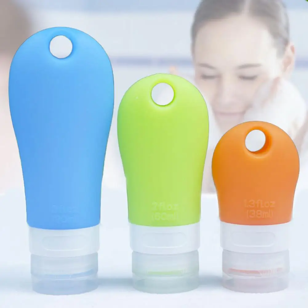 

38/60/90ml Cosmetic Refillable Bottle Silicone Travel Lotion Shampoo Squeezable Tube Bottle