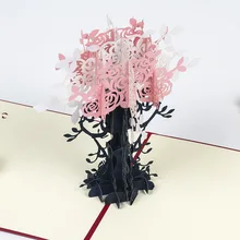 Ручной работы 3D открытки всплывающие карты на заказ трехмерные поздравительные открытки с цветком дерево дизайн подарок на день рождения W8232