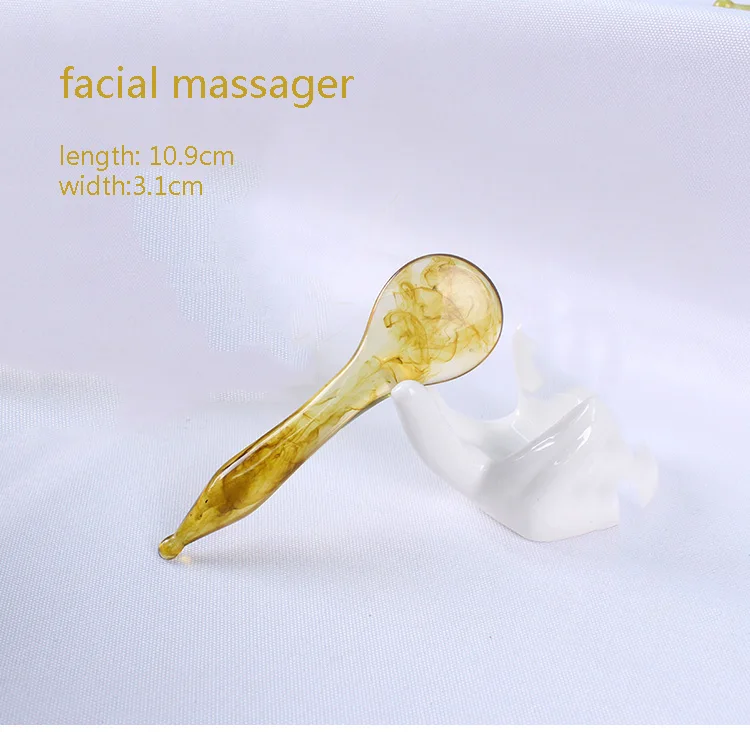 facial massager Смола пчелиный воск Гуа-Ша массаж выскабливание лица спины шеи массажер Массажная подушка для лечения иглоукалыванием гребень здоровья свободный антицеллюлитный - Цвет: facial massager