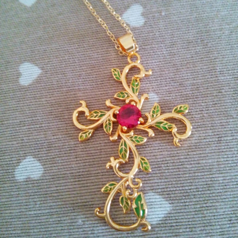 God We Trust, ожерелье с кулоном в виде Креста для женщин, женский подарок, розовое золото, покрытое розовым цирконием, ожерелье, 18 дюймов, цепочка на шею, ювелирное изделие - Окраска металла: Gold necklace
