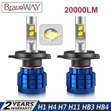 BraveWay 20000LM светодиодный авто лампы H1 H4 H8 H9 H11 HB3 HB4 9005 9006 фара светодиодный H7 Canbus H11 H7 Светодиодный лампочки лампы для автомобилей