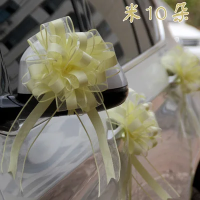 11 цветов, большой букет из органзы, на День святого Валентина, с бантом, ленты для свадебного автомобиля, украшение на дверь, подарок, Свадебная Упаковка, украшения - Цвет: as picture